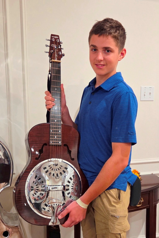 Joseph B is excited to learn dobro!  (Oct 2025)