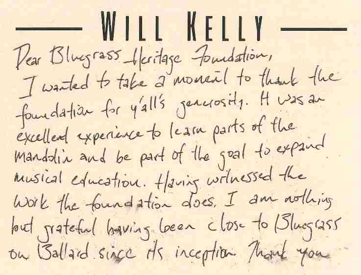 Will Kelly thank you note