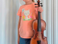 Norah H is excited to learn fiddle!  (Aug 2025)