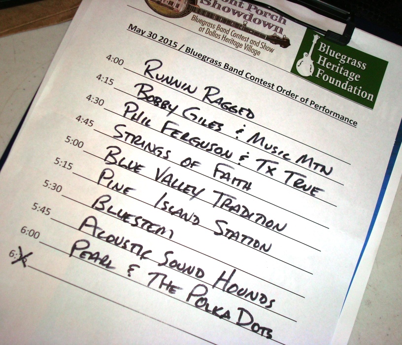 Order of performance - 2015