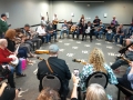 Jamming with Becky Buller Band at Bluegrass Heritage Festival 2019.  Photo by Alan Tompkins.