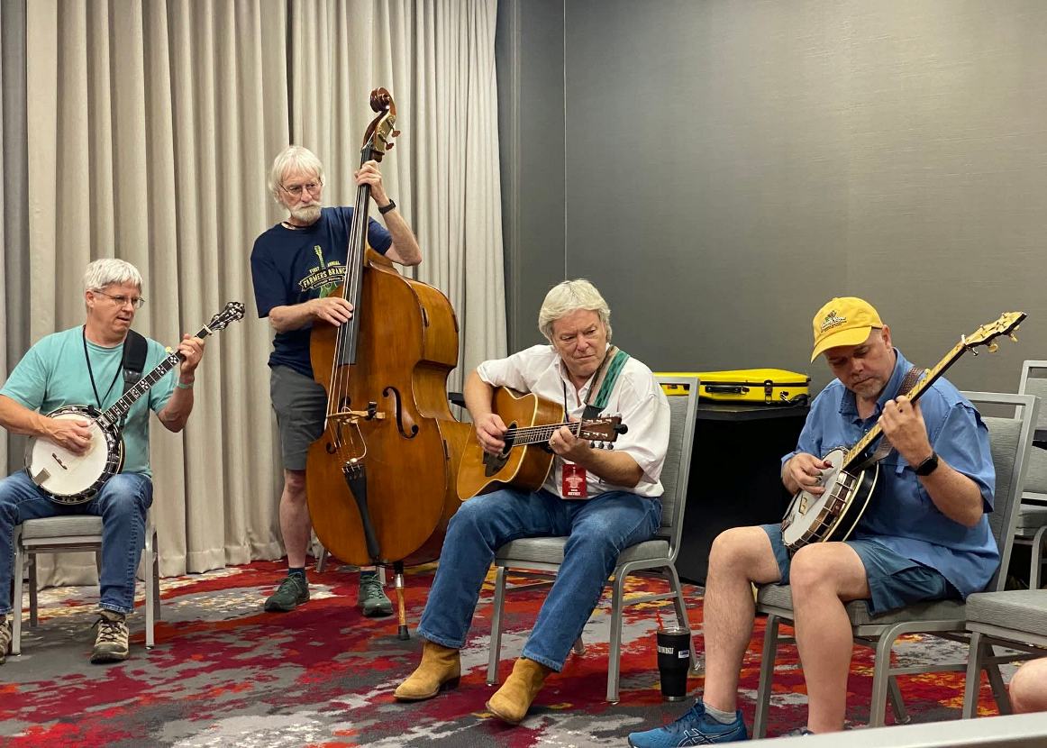 Jamming at Farmers Branch Bluegrass Festival 2025 (by Leslie Collier)