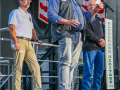 Farmers Branch Mayor Terry Lynne with Councilmen Richard Jackson and David Reid at Bloomin Bluegrass 2024 (by Randy Watkins)