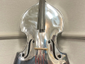 Polished 1930s Alcoa Aluminum Bass at BassFest 2024 (© Gerald Jones)