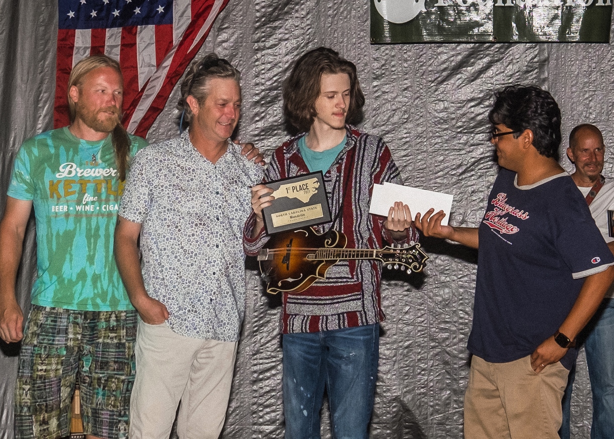 Kennedy, Mabe, & 2021 Mandolin Champ Elijah Moore (c. Kirsten White)