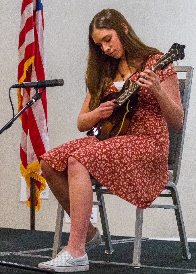 Emily Voeller Mandolin 3rd Place 2022.  Photo by Nate Dalzell.