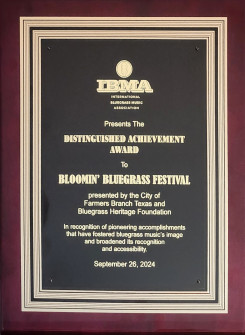 IBMA Distinguished Achievement Award plaque