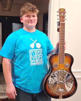 Jonah K is excited to learn to play dobro! (Dec 2025)