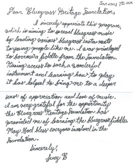 Lucy's thank-you note