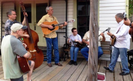 Jammers at the 2014 Front Porch Showdown Bluegrass Band Contest. Photo courtesy Neva Warnock.