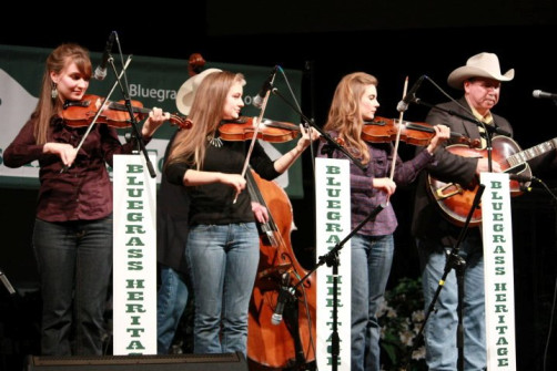 The Quebe Sisters Band at Bluegrass Heritage Festival 2010.  Photo courtesy Cole Flikkema.