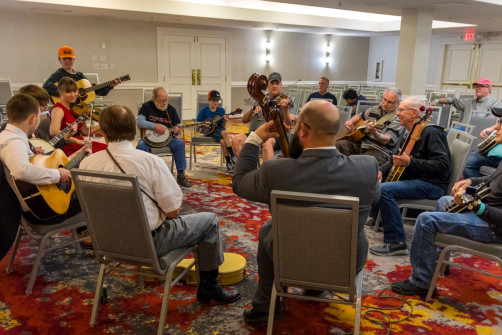Jamming with Tenn BGrass Band at BHFest 2022 (by Nate Dalzell)