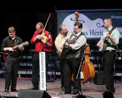 Junior Sisk & Ramblers Choice at Bluegrass Heritage Festival 2014.  Photo courtesy of Bob Compere.