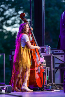 Vickie Vaughn at Bloomin Bluegrass 2024 (by Randy Watkins)