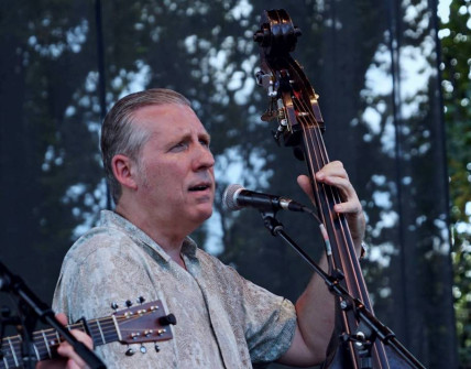 Alan Tompkins with Texas & Tennessee at Bloomin' Bluegrass Festival 2016. Photo by Bob Compere.
