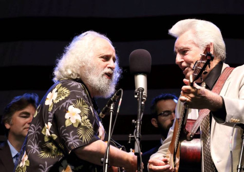 David Grisman & Del McCoury at Bloomin' Bluegrass Festival 2016. Photo by Nathaniel Dalzell.