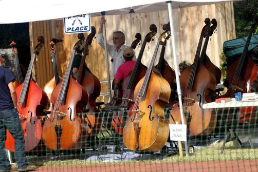 Wally Kay's Bass Place at Bloomin' Bluegrass 2010.  Photo courtesy of Bob Compere.