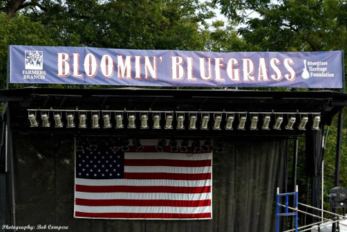 New stage banner for Bloomin' Bluegrass Festival 2016. Photo by Bob Compere.
