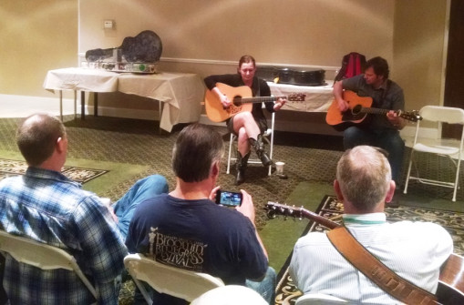 Sophia Johnson and Keith Garrett teach the Guitar Workshop at Lone Star Fest 2015.