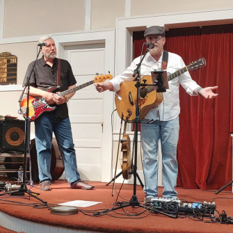 Dennis Parker & Alan Tompkins at Allen Heritage Village 10-4-2025 (by Julie Tompkins)