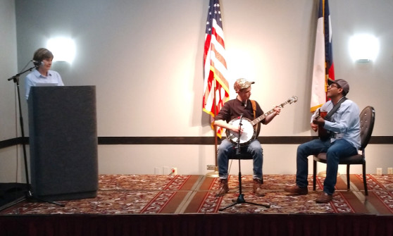 Riley Gilbreath competing (2019) with Lucas White accompanying (by Alan Tompkins)