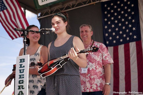 Play It Forward Instrument Lending Program Presentation to Olivia and Lottie King at Wylie Jubilee 2015 (by Bob Compere)