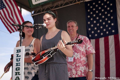 Play It Forward Instrument Lending Program Presentation to Olivia and Lottie King at Wylie Jubilee 2015 ©Bob Compere