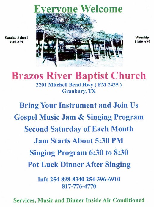 Brazos River Baptist Church Jam and Singing Program