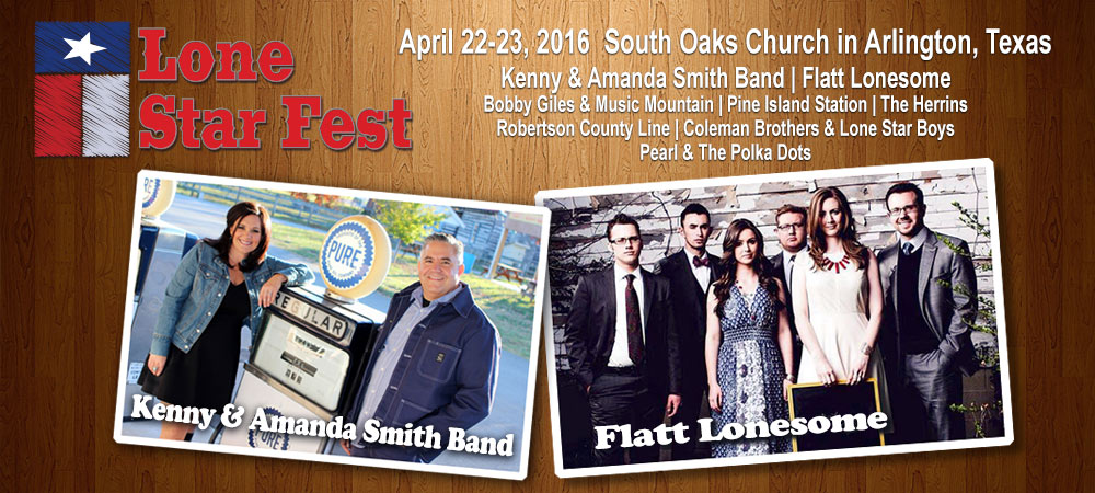 Lone Star Fest April 22-23, 2016 featuring Kenny & Manada Smith Band and Flatt Lonesome.